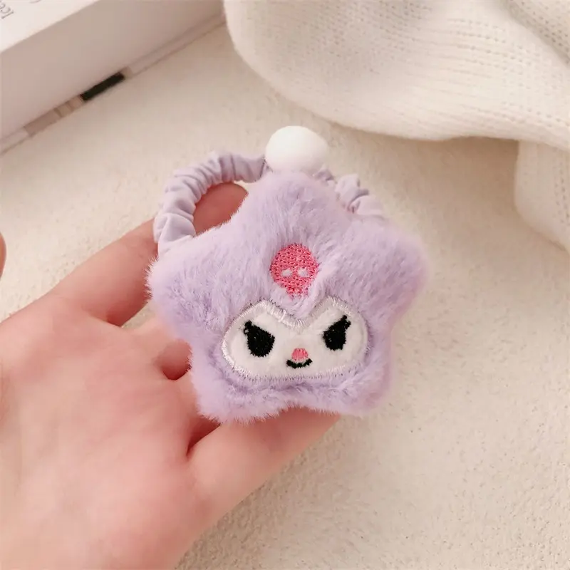5Pcs/Pack Cute Kids Girl Hair Rope Sanrio My Melody Kuromi Cinnamoroll Hair Ties Cartoon Toddler Girl Headwear