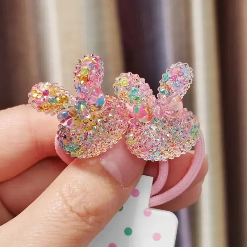 2Pcs/8Pcs Kids Girl Hair Accessories Cute Blingbling Toddler Hair Rope Girl Headwear Gifts