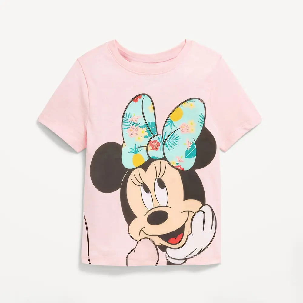 Minnie Mouse Summer Toddler Girls T-Shirt Baby Boys Tees Clothing Casual Crewneck Tops Cartoon Short Sleeve Kids Tops Clothes