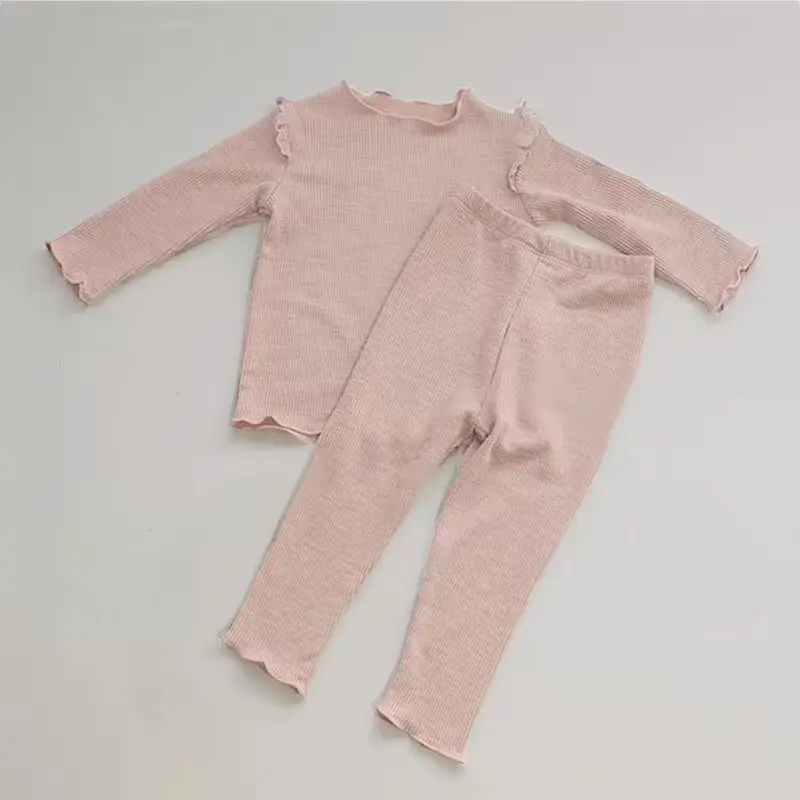 Autumn Winter Soft Cotton Children Baby Suits Warm Long Sleeve Underwear Top + Leggings Kids Boys Girls Pajamas Sets
