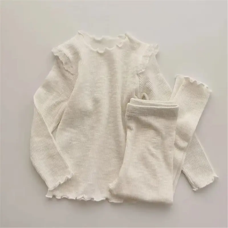 Autumn Winter Soft Cotton Children Baby Suits Warm Long Sleeve Underwear Top + Leggings Kids Boys Girls Pajamas Sets