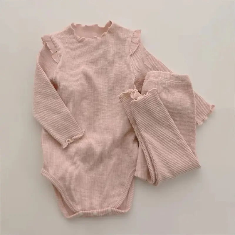 Autumn Winter Soft Cotton Children Baby Suits Warm Long Sleeve Underwear Top + Leggings Kids Boys Girls Pajamas Sets