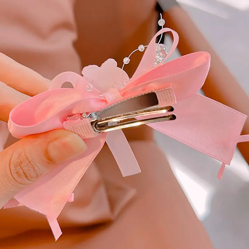 2Pcs Sanrio Kuromi My Melody Cinnamoroll Hairpin Lovely Bow Hair Clip for Girls Toddler Girl Accessories