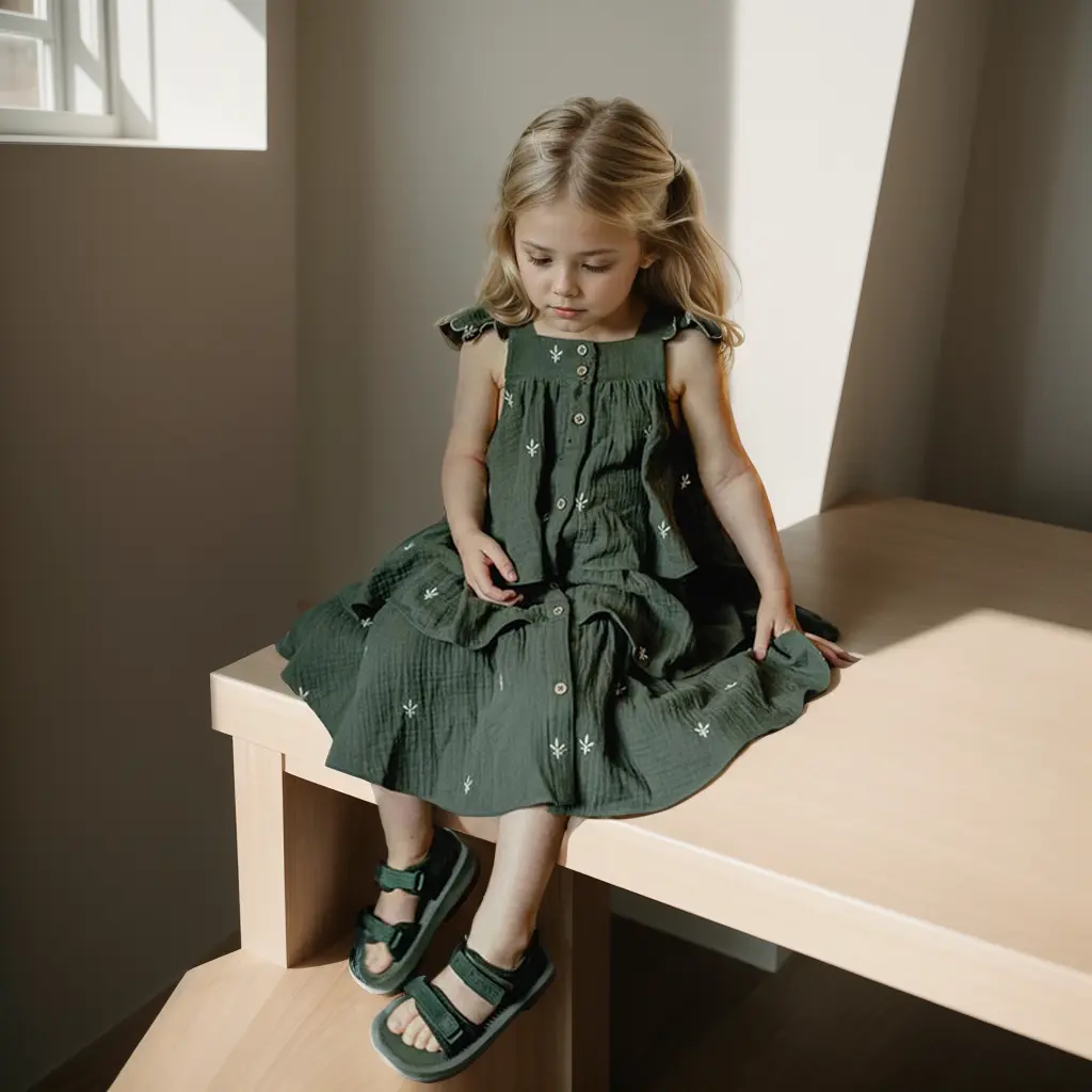 Summer Baby Girl Dress Organic Cotton Children Party Dress Toddler Girl Clothes Fashion girl princess Dress Girl Elegant Dresses