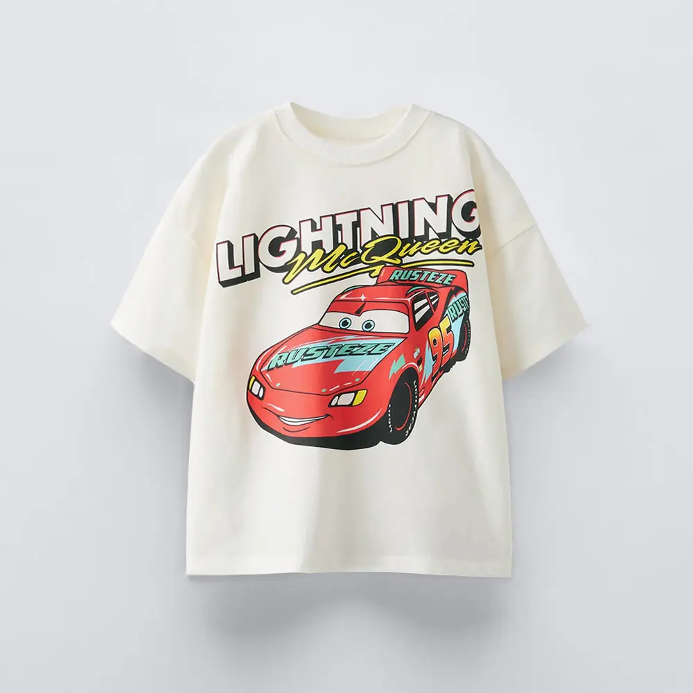 Summer Boys T-shirt For 1-7T Kids Tees Round Neck Shirt Short Sleeve Round Neck Tops Kids Cartoon Fashion Casual Boy Costume