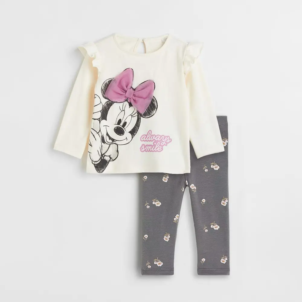 2Pcs Baby Girl Clothes Set For 0-4Y Minnie Casual Girls Sweatshirts + Leggings Spring Autumn Toddler Baby Girl Outfits