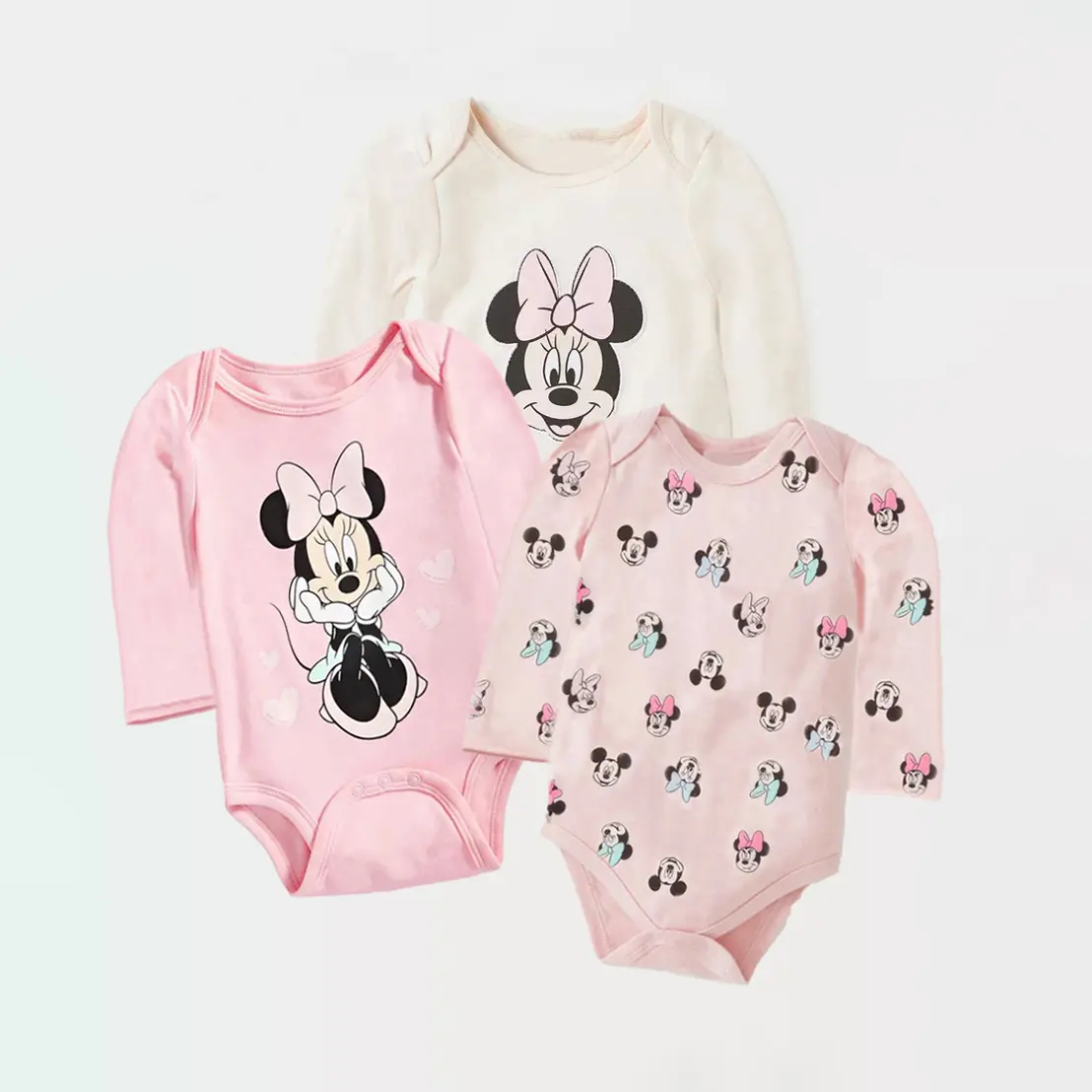 3pcs Summer Newborn Rompers Cartoon Minnie Mickey Baby Boys Girls Jumpsuit Infant Costume Short Sleeve Bodysuits