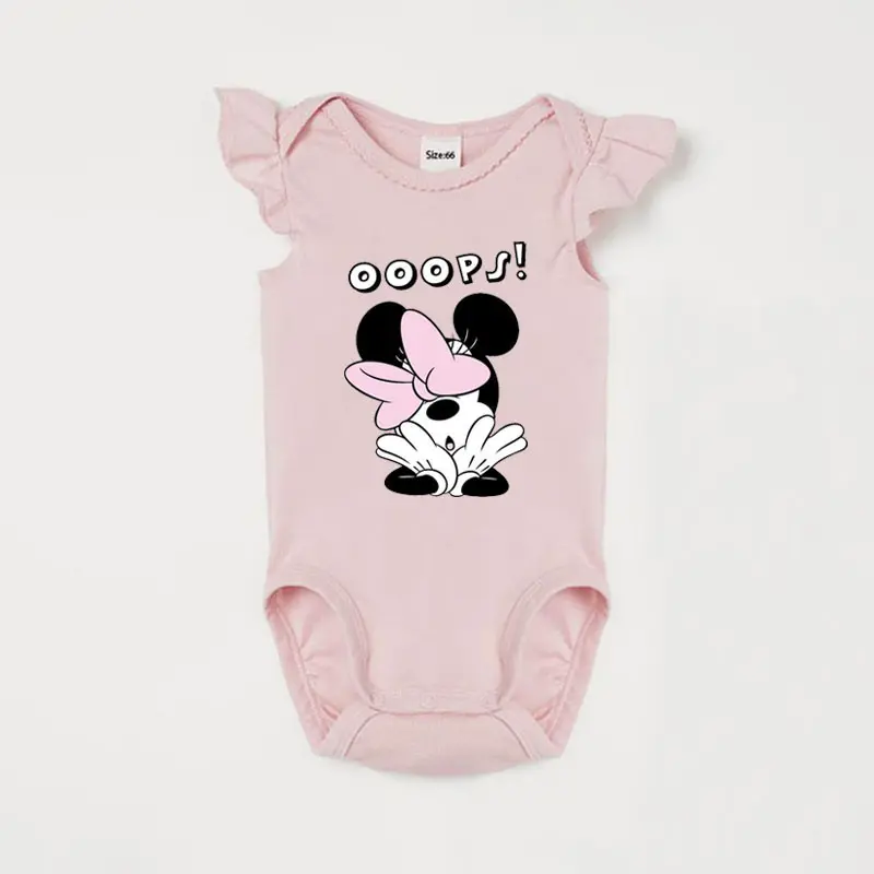 2Pcs Mickey Mouse Donald Duck Printed Baby Rompers Summer Cute Infant Boy Girl Bodysuits Cotton Baby Clothes for 1-18months