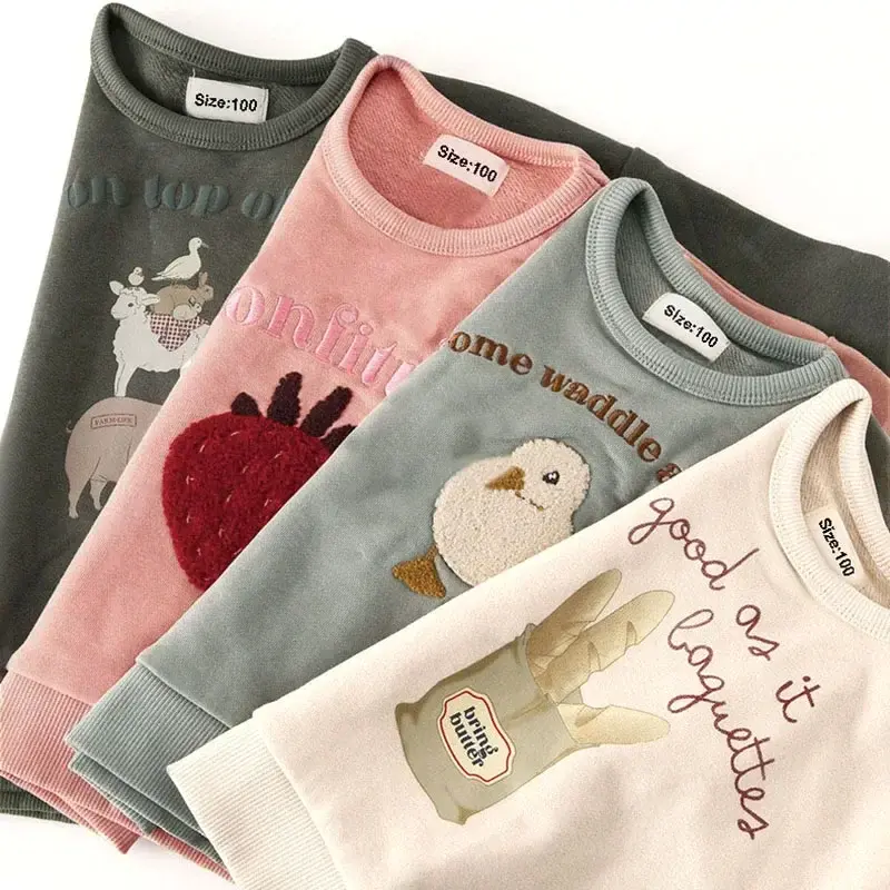Autumn Winter Kids Tops Sweatshirts Long Sleeve Baby Hoodies Kids Cotton Pullover Top Children Clothes