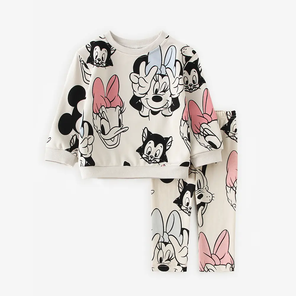 Disney Spring Baby Girl Clothes Sets Long Sleeve Suit + Leggings Minnie Mouse Toddler Girl Outfit Clothes
