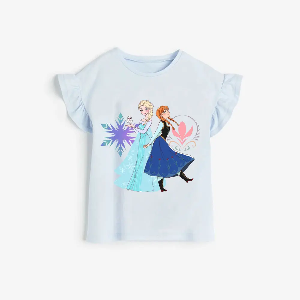 Cute Baby Girl Tshirts Minnie Mouse Fashion Girls Tees Toddler Kids Tops Stitch Cartoon Print Children Clothes Summer