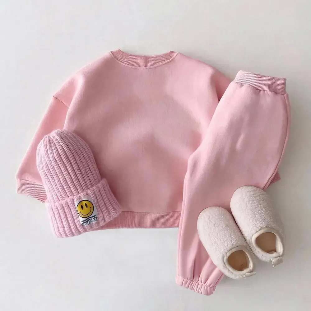Autumn Baby Girl Clothes Sets Winter Fleece Baby Clothes Outfit Mickey Mouse Toddler Baby Boy Outfit Set