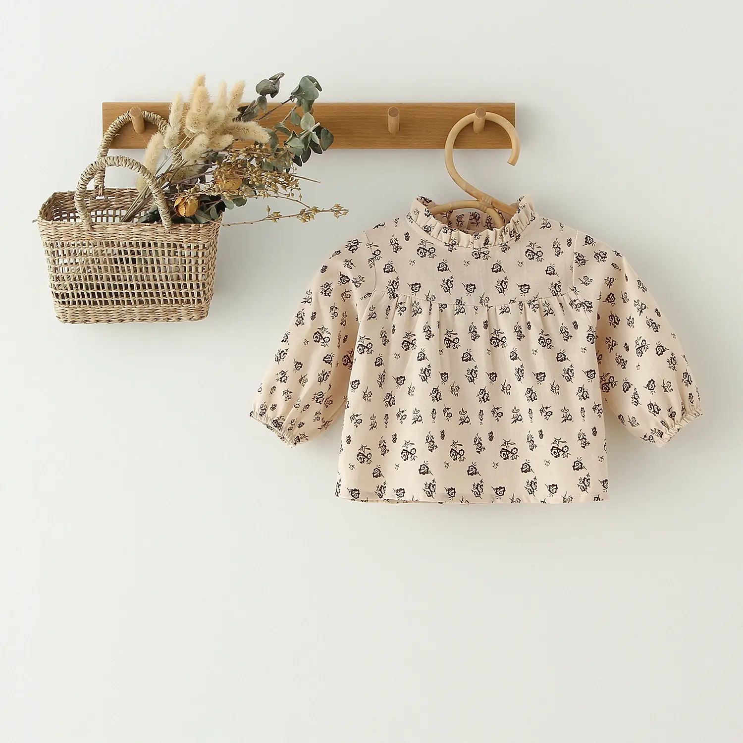Baby Girls Floral Blouse For 0-2 Years Spring Autumn Long Sleeve Cotton Baby Girl Blouse Shirt Kids Girls Newborn Baby Clothes