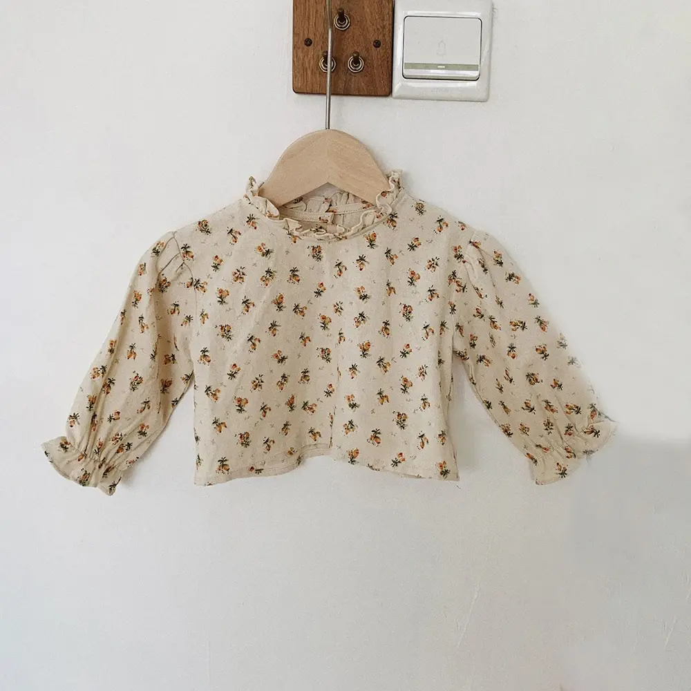 Baby Girls Floral Blouse For 0-2 Years Spring Autumn Long Sleeve Cotton Baby Girl Blouse Shirt Kids Girls Newborn Baby Clothes