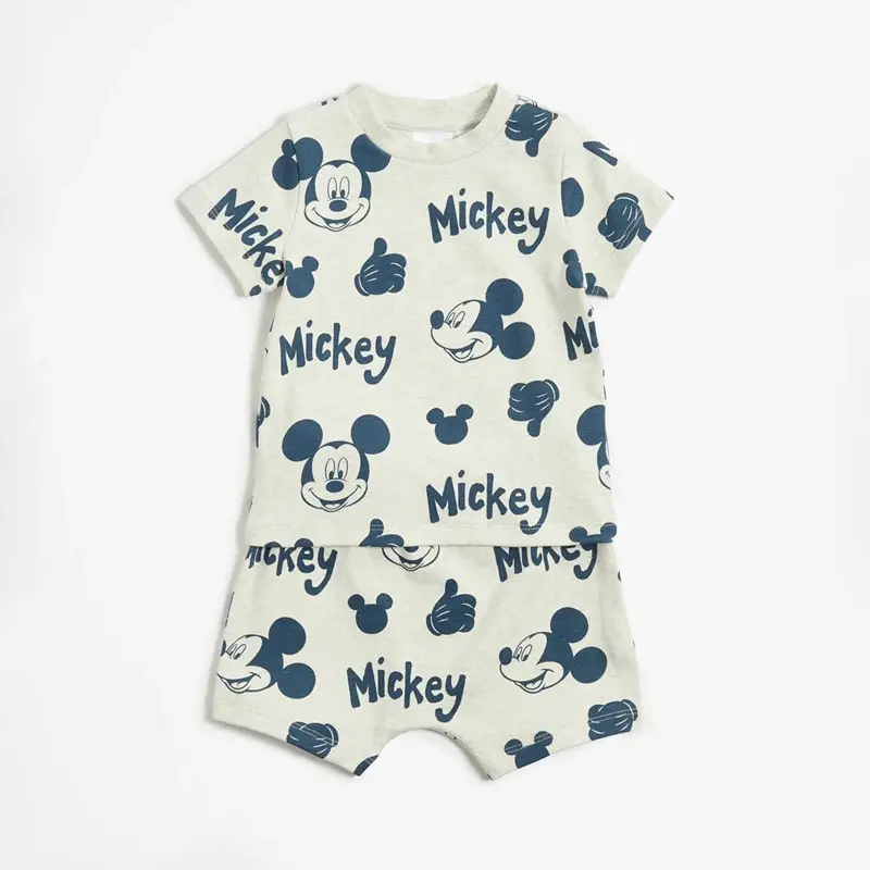 2025 Minnie Mickey Mouse Kids Baby Suits Summer Short Sleeve Tshirt + Shorts 0-4Years Toddler Girl Boy Clothes