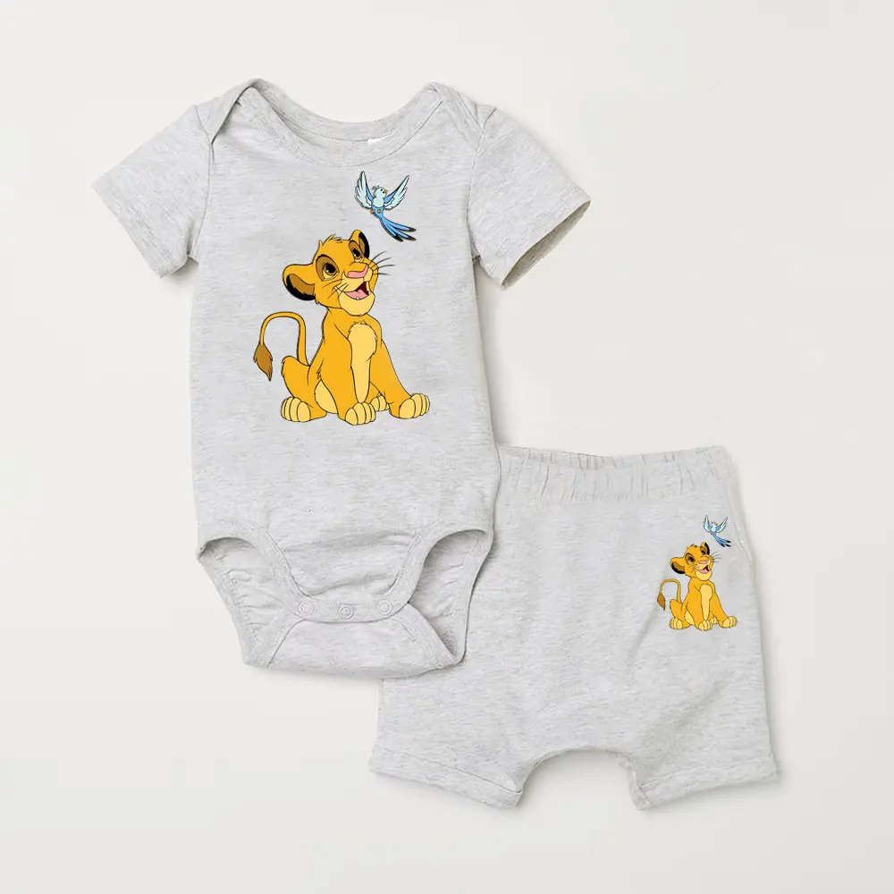 2025 Summer Mickey Mouse Baby Clothes Set Cotton Short Sleeve Bodysuit + Shorts Newborn Infant Outfits
