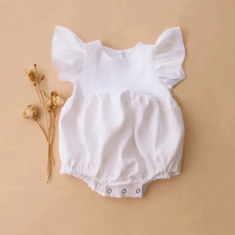 Fashion Baby Girl Summer Jumpsuit Newborn Fly Sleeve Romper Lovely Sleeveless Baby Clothes 3-24M