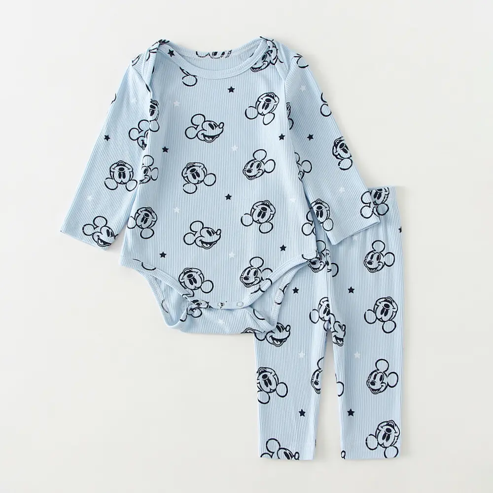 2Pcs Newborn Baby Clothes Sets Minnie & Mickey Baby One-piece + Pants Baby Girls Boys Clothing Sets For 0-2Y