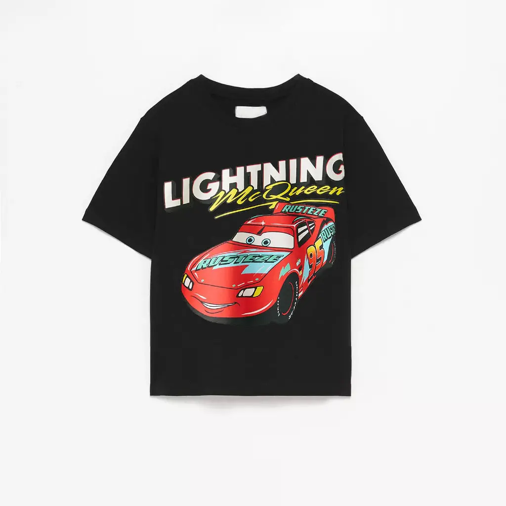 Summer Kids T-shirt Car Print Short Sleeve Mickey Tees For Baby Boys Casual Loose Round Neck Tops Thin Versatile Base Shirt