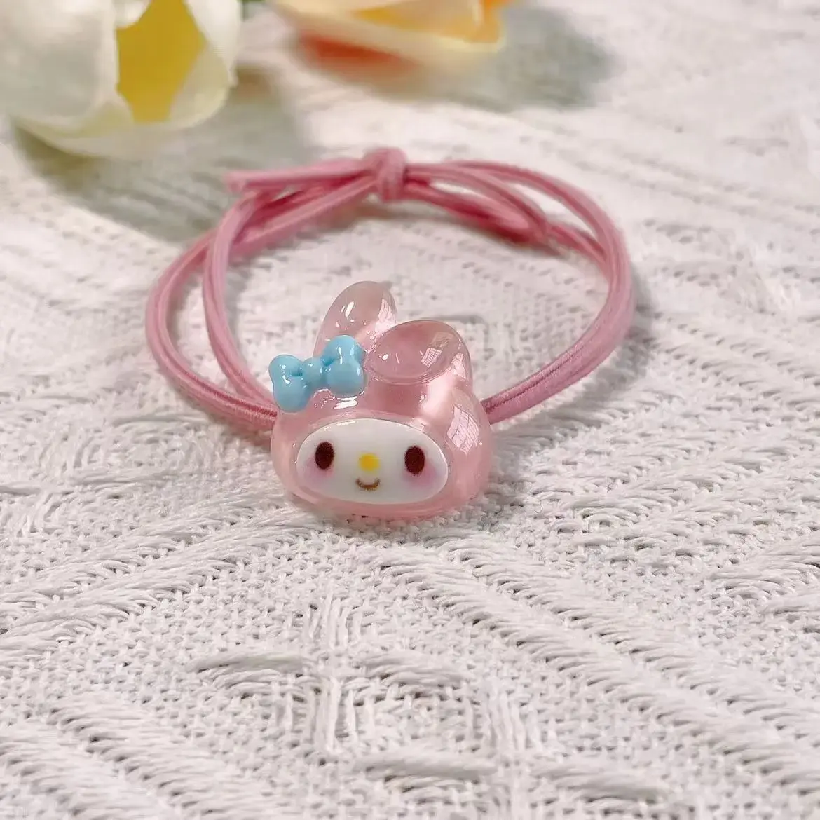 Sanrio Hair Ties Anime Hair Ring My Melody Kuromi Cinnamoroll Hair Rope Cartoon Toddler Girl Accessories