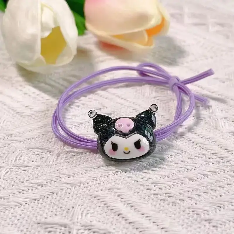 Sanrio Hair Ties Anime Hair Ring My Melody Kuromi Cinnamoroll Hair Rope Cartoon Toddler Girl Accessories