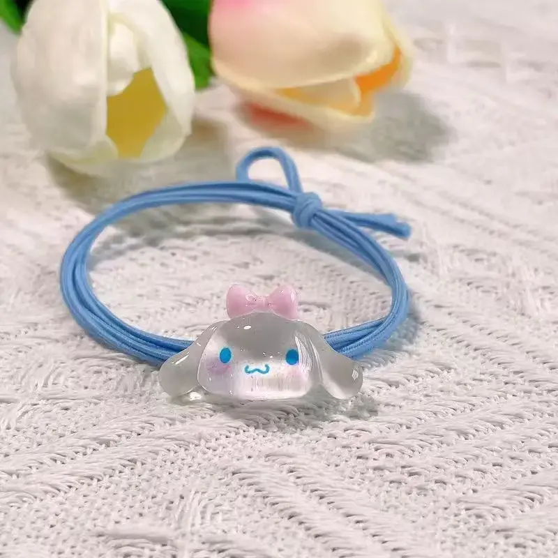 Sanrio Hair Ties Anime Hair Ring My Melody Kuromi Cinnamoroll Hair Rope Cartoon Toddler Girl Accessories