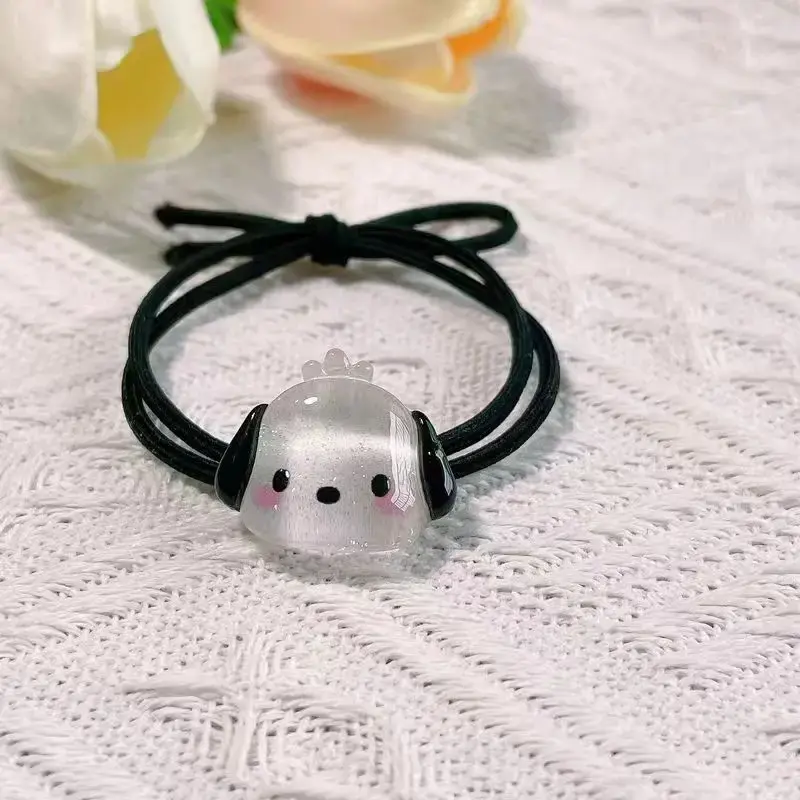 Sanrio Hair Ties Anime Hair Ring My Melody Kuromi Cinnamoroll Hair Rope Cartoon Toddler Girl Accessories