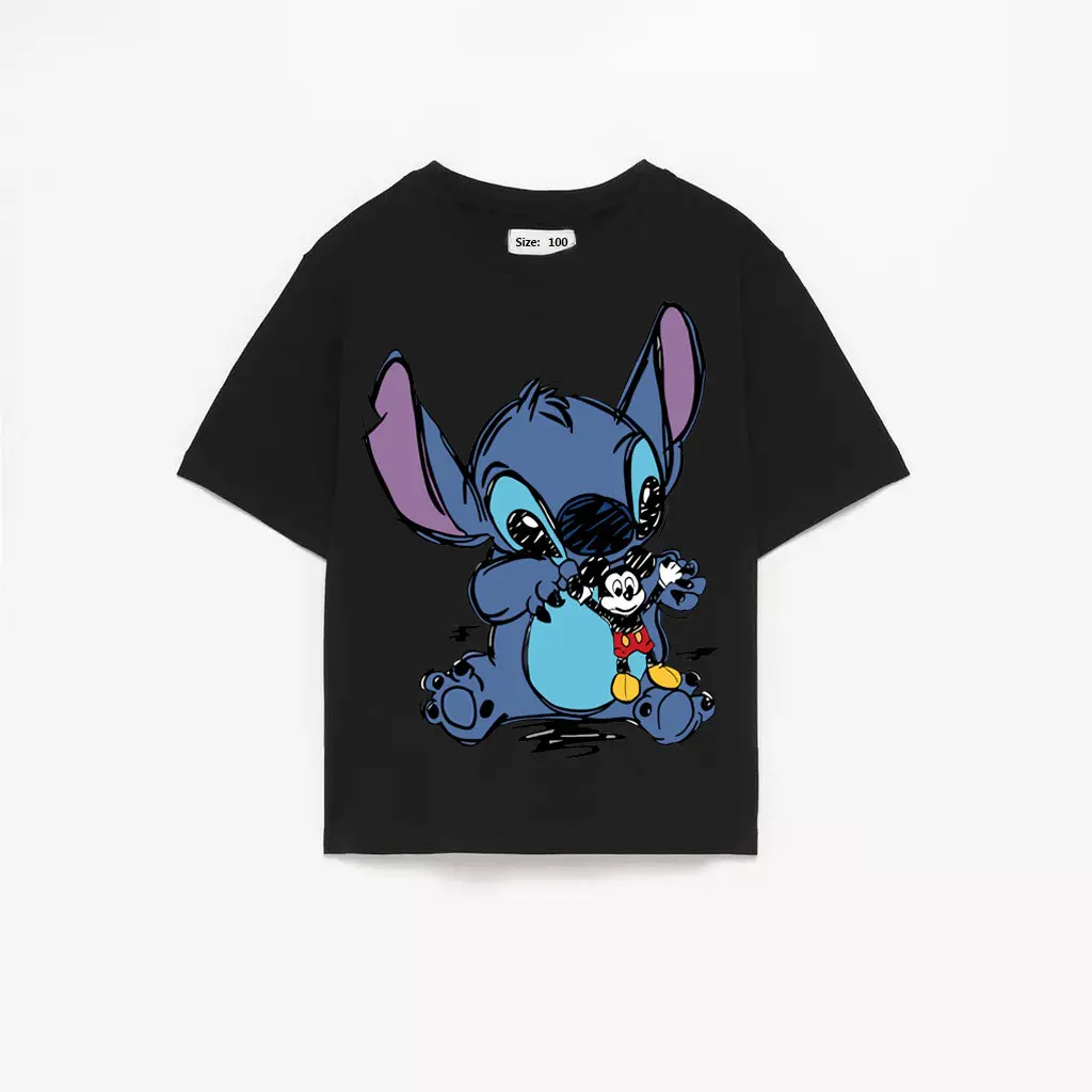 Kids T-shirt Summer Boys Wear Baby Costume Round Neck Base Shirt Children Fashion Tops Tees Mickey Short Sleeve Children Clothes