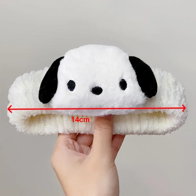 Sanrio Kuromi Melody Girls Plush Doll Face Wash Hairband Kawaii Cinnamoroll Sweet Non Slip Elastic Baby Hair Accessories