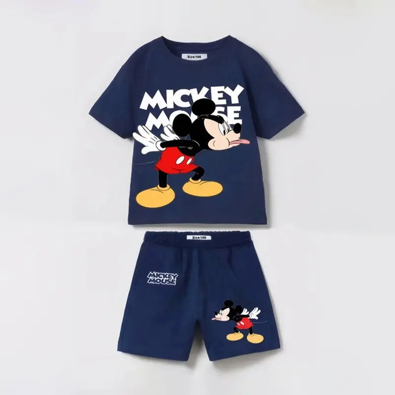 1-6Y Cartoon Kids Boy Clothes Outfit Summer Cotton Boy Casual Tee + Shorts 2Pcs Children Baby Boy Clothes Sets