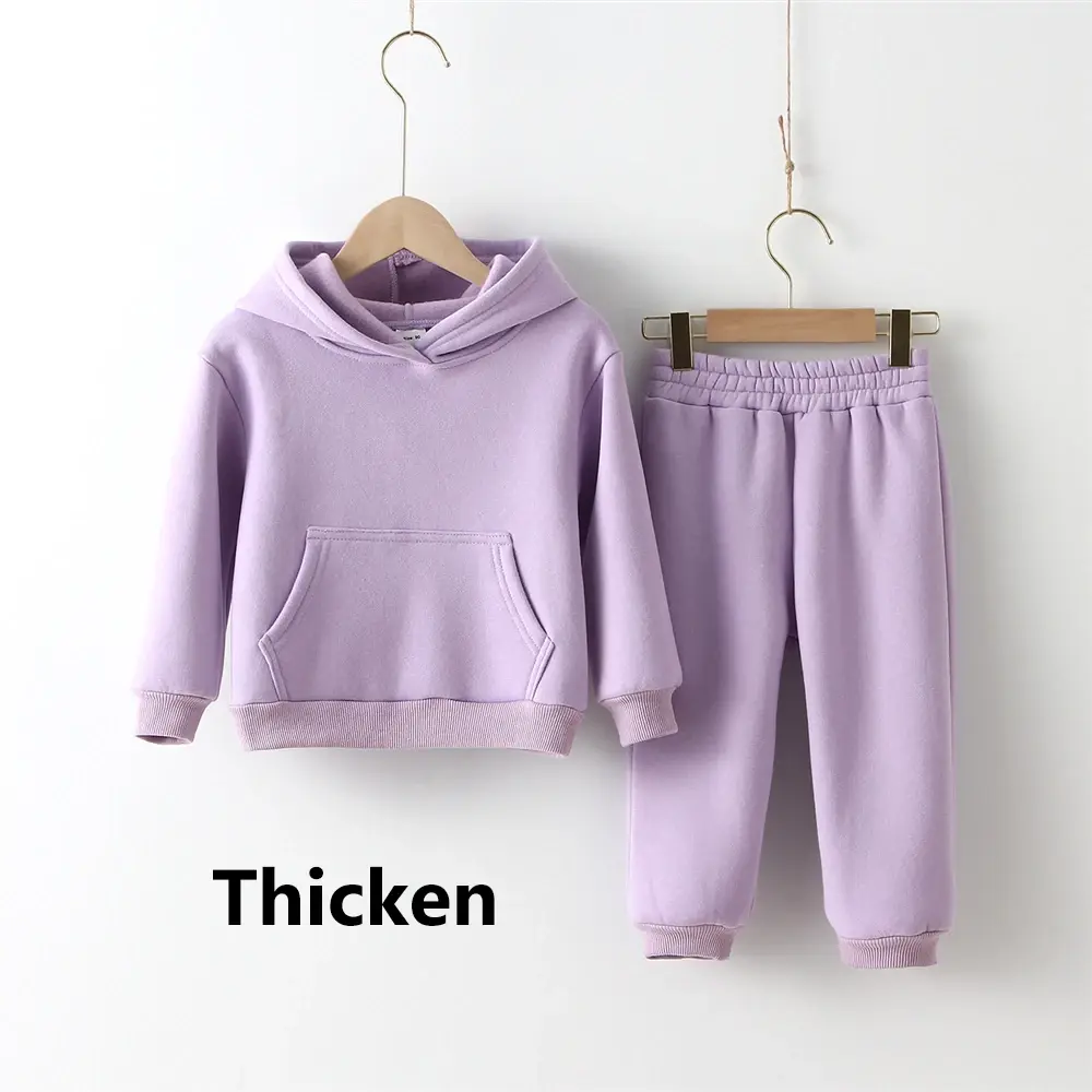 Spring Autumn Kids Clothes Fleece Children Warm Tracksuit Clothing Toddler Hooded Sportsuit Children Outfits