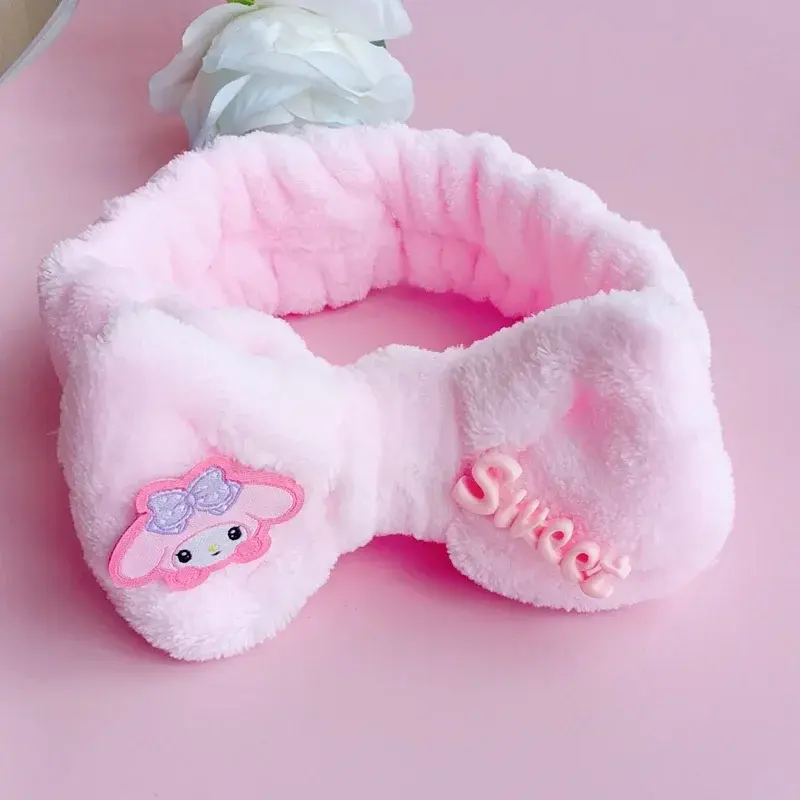 Sanrio Hello Kitty Plush Face Wash Hairbands Kuromi My Melody Makeup Headband Gifts For Girls