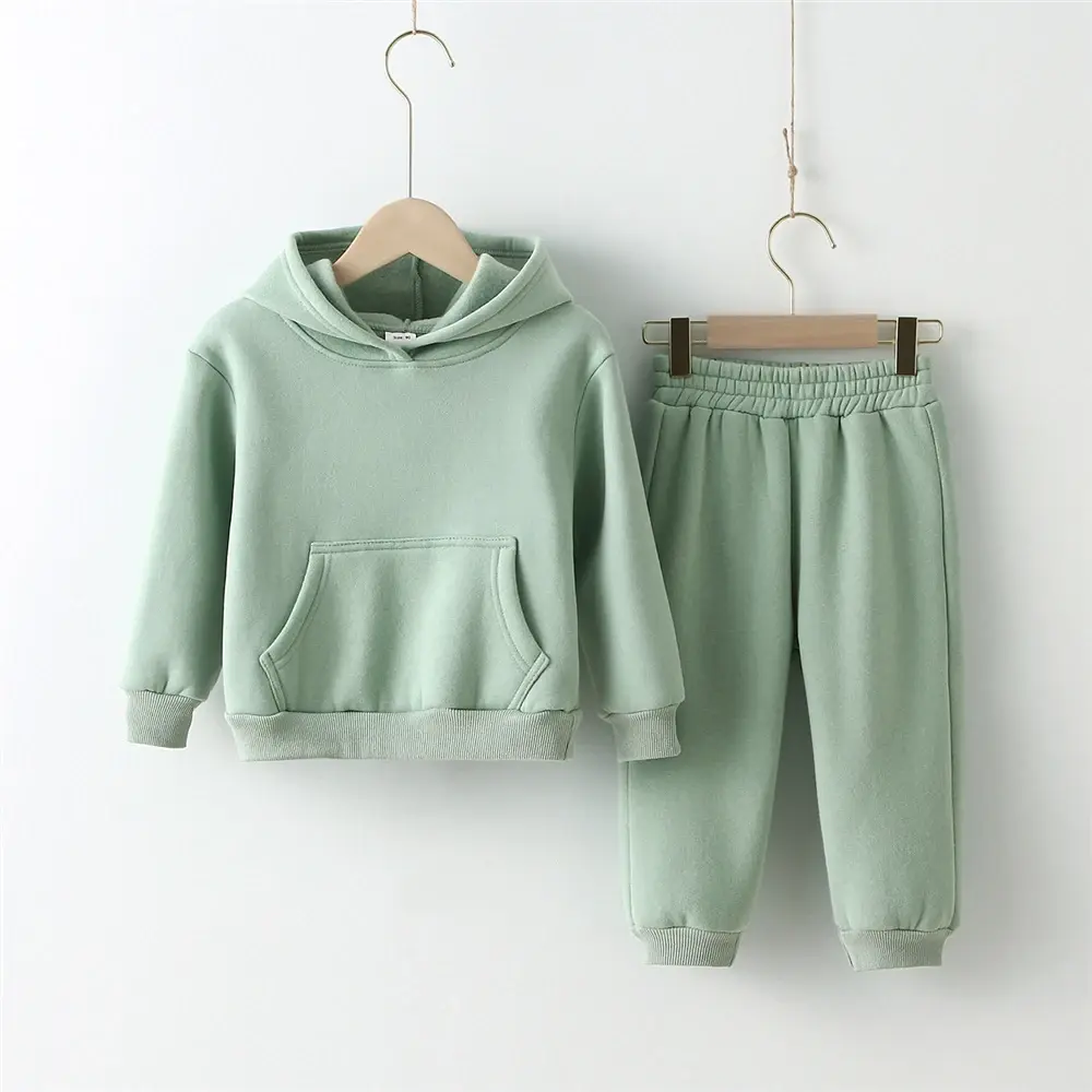 Spring Autumn Kids Clothes Fleece Children Warm Tracksuit Clothing Toddler Hooded Sportsuit Children Outfits