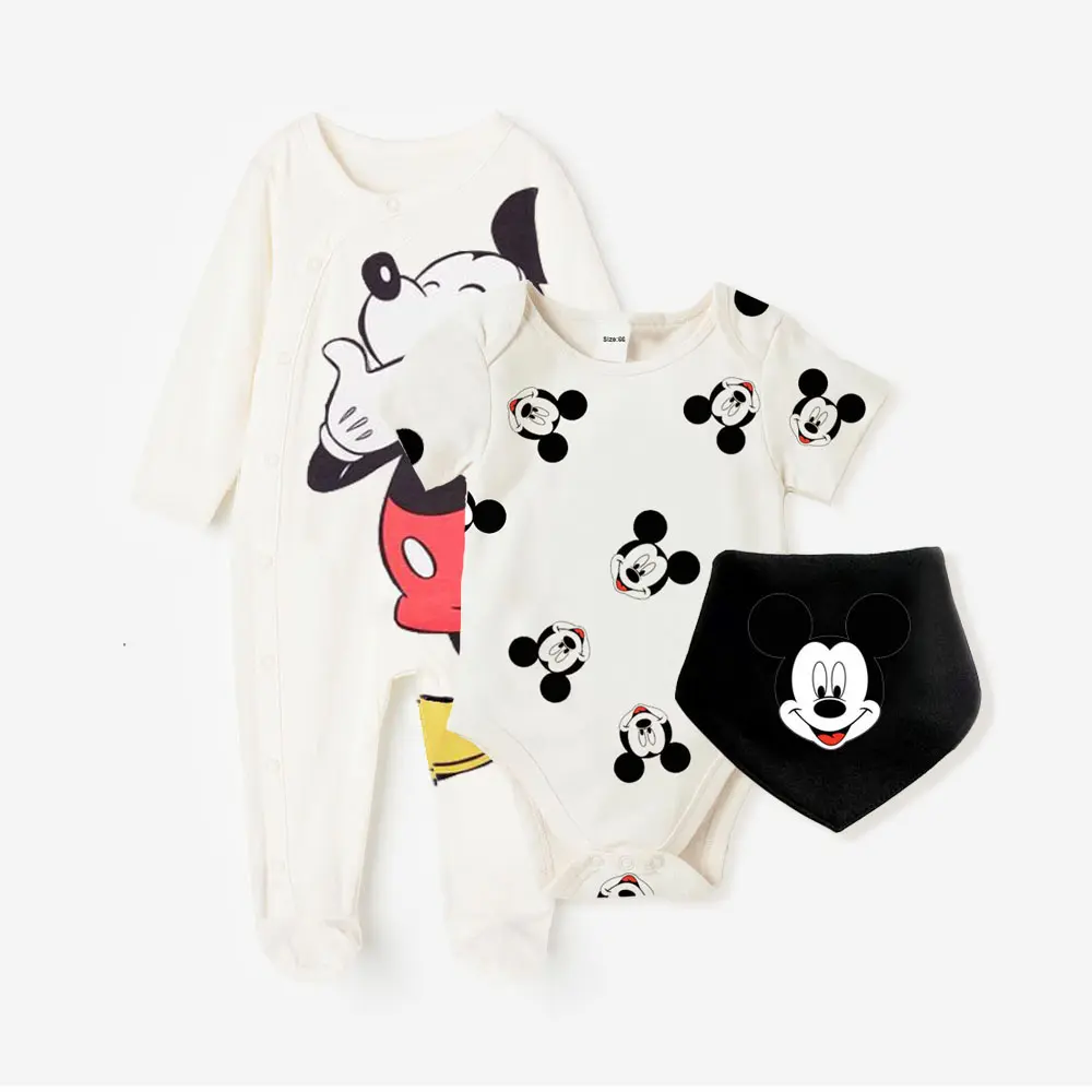 3Pcs 0-12M Newborn Clothes Baby Gifts Cute Hello kitty My melody Minnie Mouse Printed Rompers Spring Summer Infant Jumpsuits