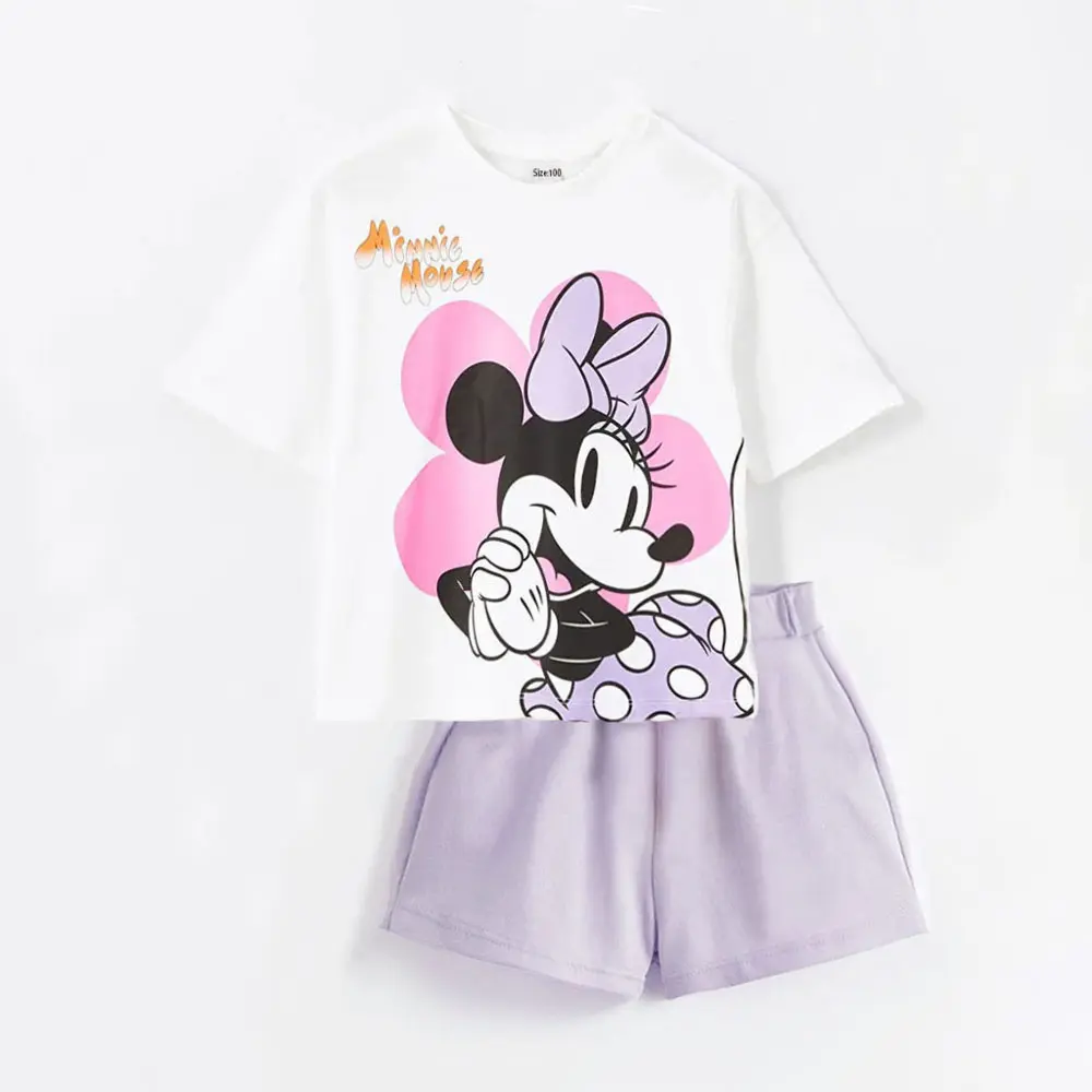 2PCS Summer Minnie Baby Girls Clothes Sets Infant Top T-shirts + Shorts Toddler Kids Outfits For 1-6T Baby Sets