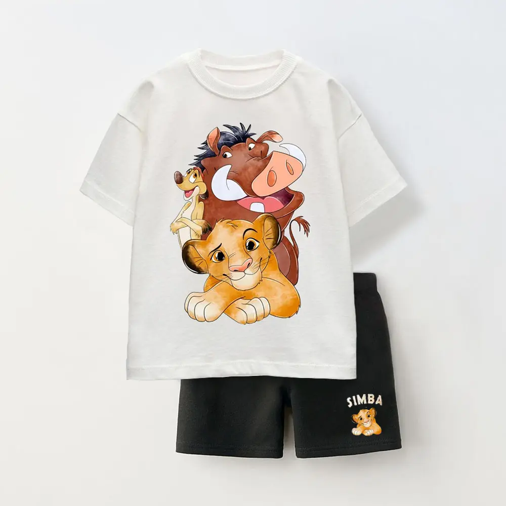 2pcs Summer Kids Short Sleeve Outfit Boys Cartoon Tshirt Shorts New Trendy T-shirt Loose Shorts Toddler Boys Cute Boys Tee Suits