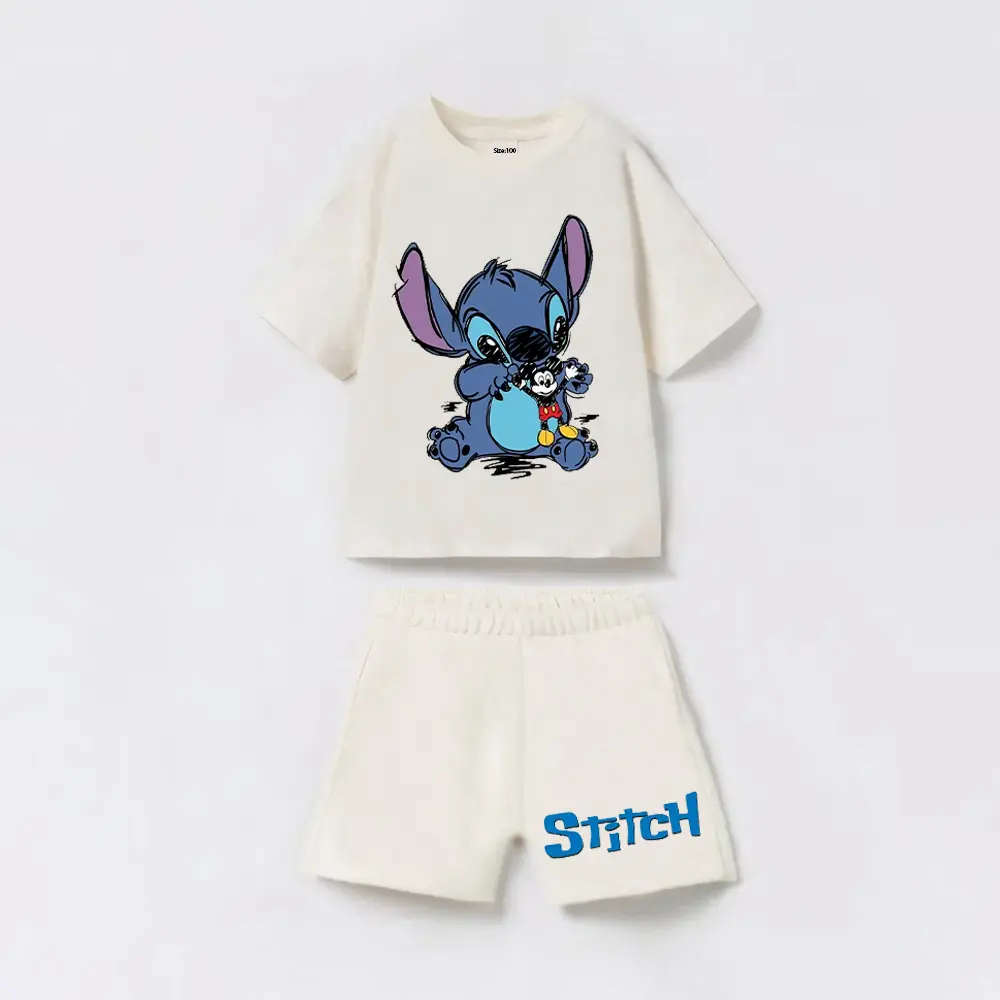 2pcs Summer Kids Short Sleeve Outfit Boys Cartoon Tshirt Shorts New Trendy T-shirt Loose Shorts Toddler Boys Cute Boys Tee Suits