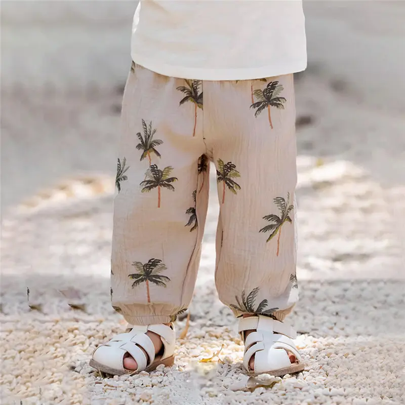Cute Printed Kids Boy Clothes for Summer Organic Cotton Short Sleeve Top + Pant 2Pcs Toddler Boy Clothes