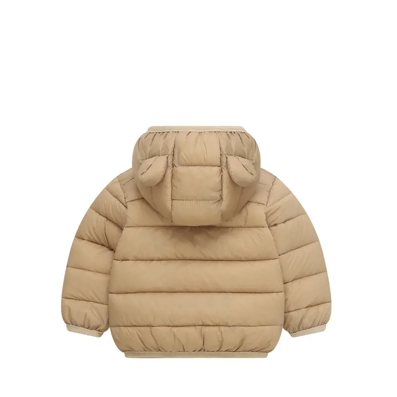 2024 Kid's Solid Color Jacket Boys Hooded Zipper Down Cotton Coat Autumn Winter New Girls Thickened Casual Cute Outerwear 2-6Y