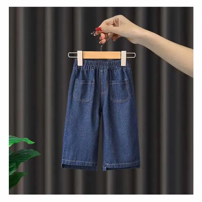 Baby Girls Sets Kids Denim Strappy Suit Spring Fashion Tops Pants 3 Piece Autumn New Casual Outfit Children's Sweet Clothes