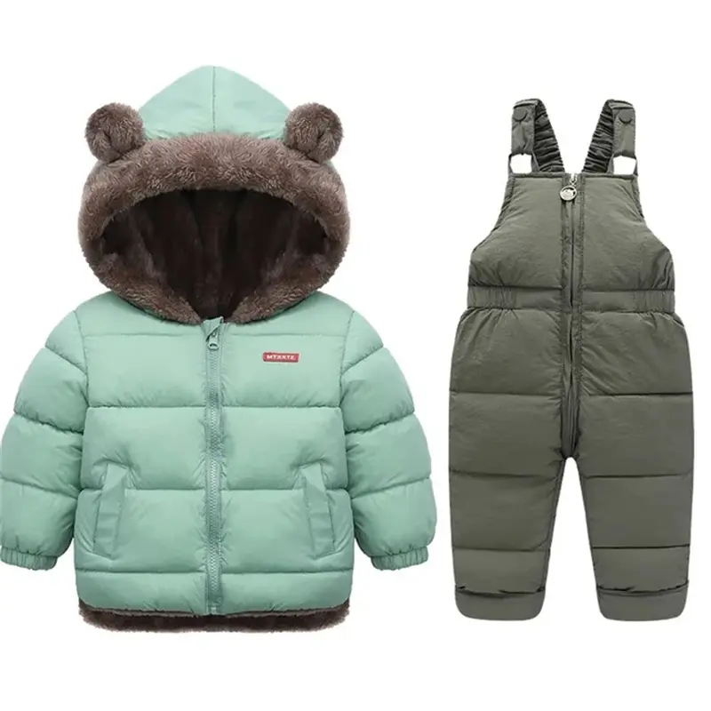 2024 Winter Children Clothing Sets Lamb Fleece Coats Down Pants Baby Thicken Warm 2Pcs New Boys Girls Fashion Casual Jackets