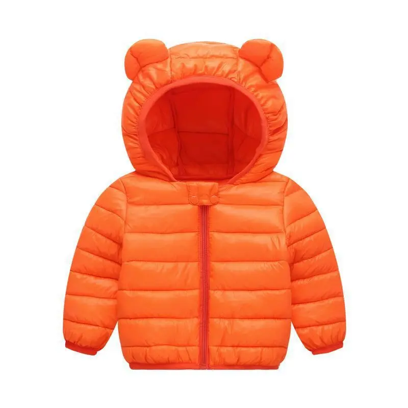 Kids Warm Jacket Infant Down Cotton Outerwear Autumn Winter Children Solid Hooded Overcoat Baby Windproof Coldproof Snowsuit