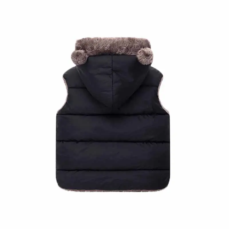 Boys Down Cotton Coat Hooded Vest Girls Padded Warm Cute Undershirt Autumn Winter Children's Fashion Casual Comfortable Jacket