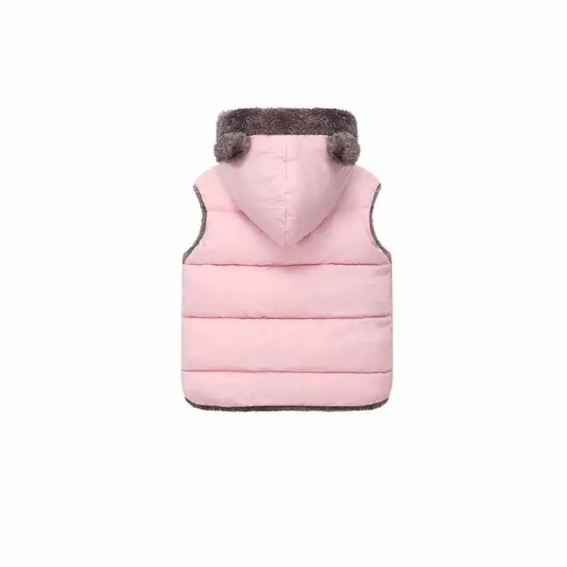 Boys Down Cotton Coat Hooded Vest Girls Padded Warm Cute Undershirt Autumn Winter Children's Fashion Casual Comfortable Jacket