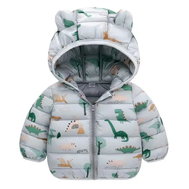 Boys Down Clothes Coats Baby Warm Hooded Down Jackets Girls Kids Cartoon Outerwear Children Fashion Overcoat Cute Top 1-5 Years