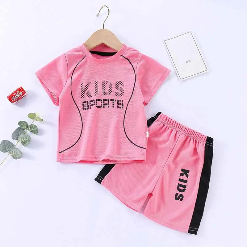 Boys Basketball Clothes Sets Summer Sports Ball Suit Girls  Short Sleeve T-shirt Shorts 2 Pieces Children's Football Outfit