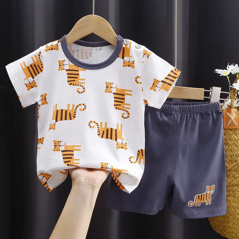 Kids Girls Tops Sets Summer Cartoon Suit Boys Short-Sleeved  T-Shirt Shorts Two Piece Infant New Cute Outfit Children's Clothing