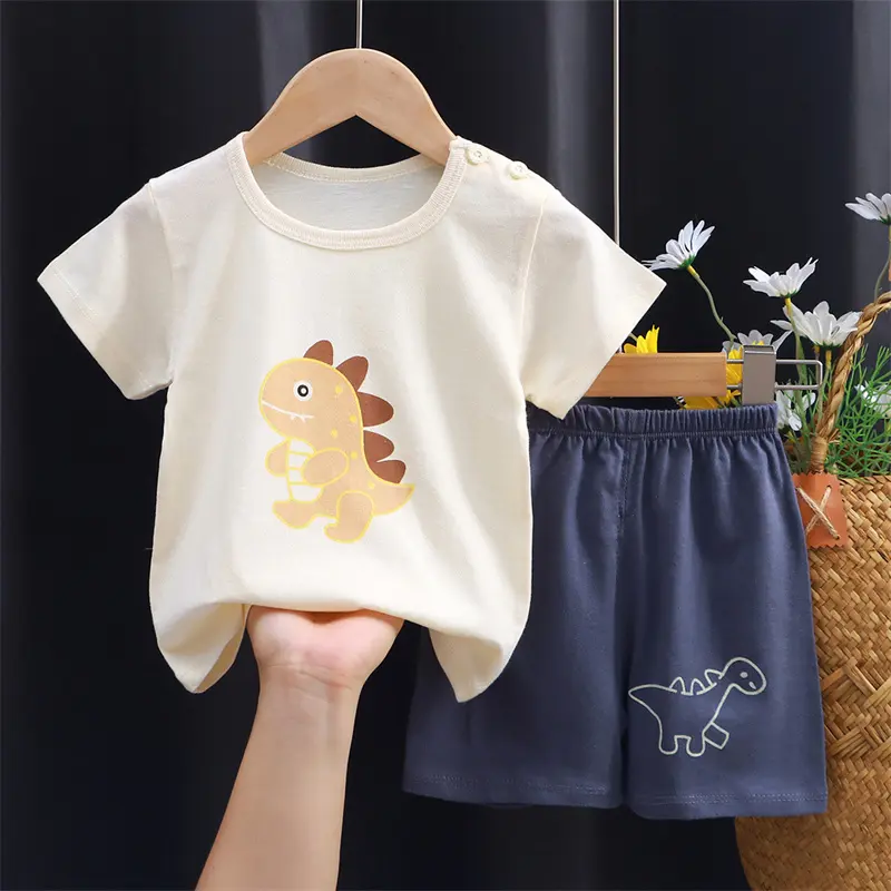 Kids Girls Tops Sets Summer Cartoon Suit Boys Short-Sleeved  T-Shirt Shorts Two Piece Infant New Cute Outfit Children's Clothing