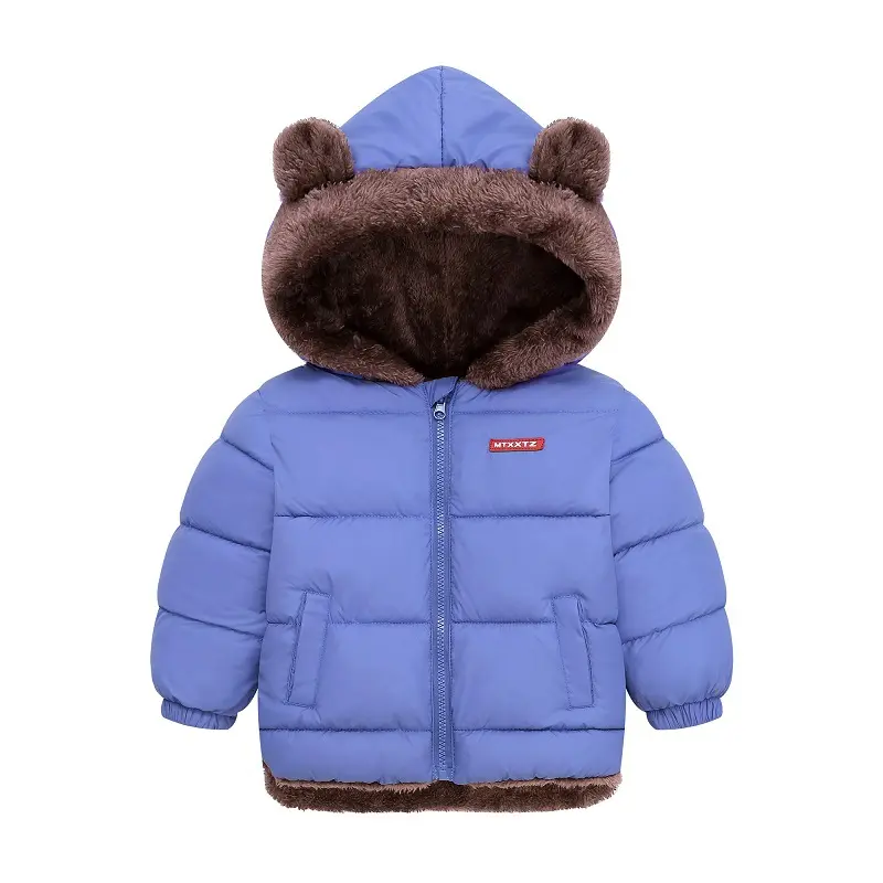 Boys Thickened Coat Girls Paddesd Jacket Winter Kids Casual Cotton Clothes Autumn New Children Hooded Fashion Overcoat 2-6 Years