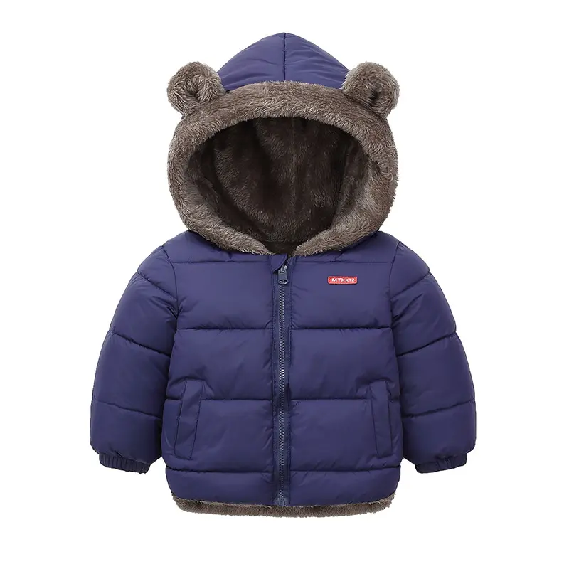 Boys Thickened Coat Girls Paddesd Jacket Winter Kids Casual Cotton Clothes Autumn New Children Hooded Fashion Overcoat 2-6 Years